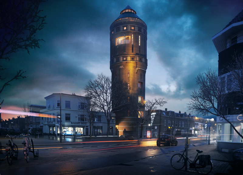 Water tower-Zecc-transformation-housing-exterior 01